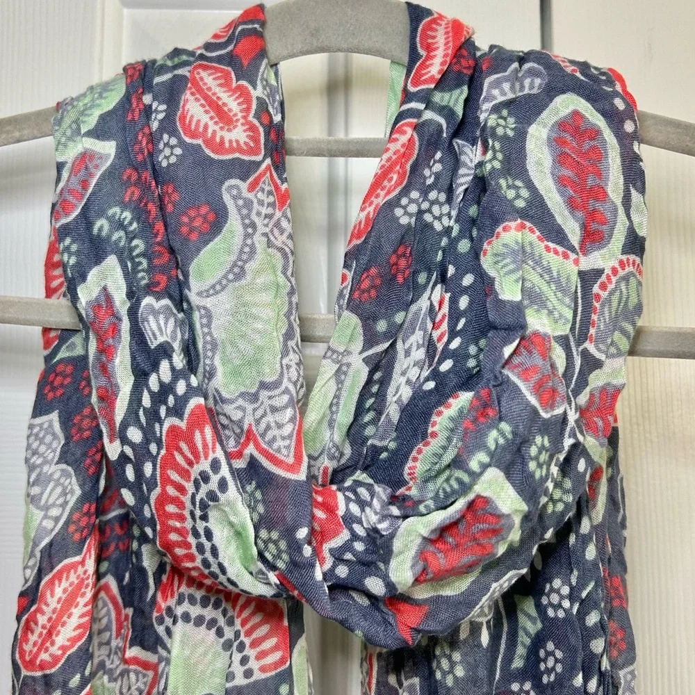 Vera Bradley Nomadic Floral Blue Long Line Lightweight Scarf